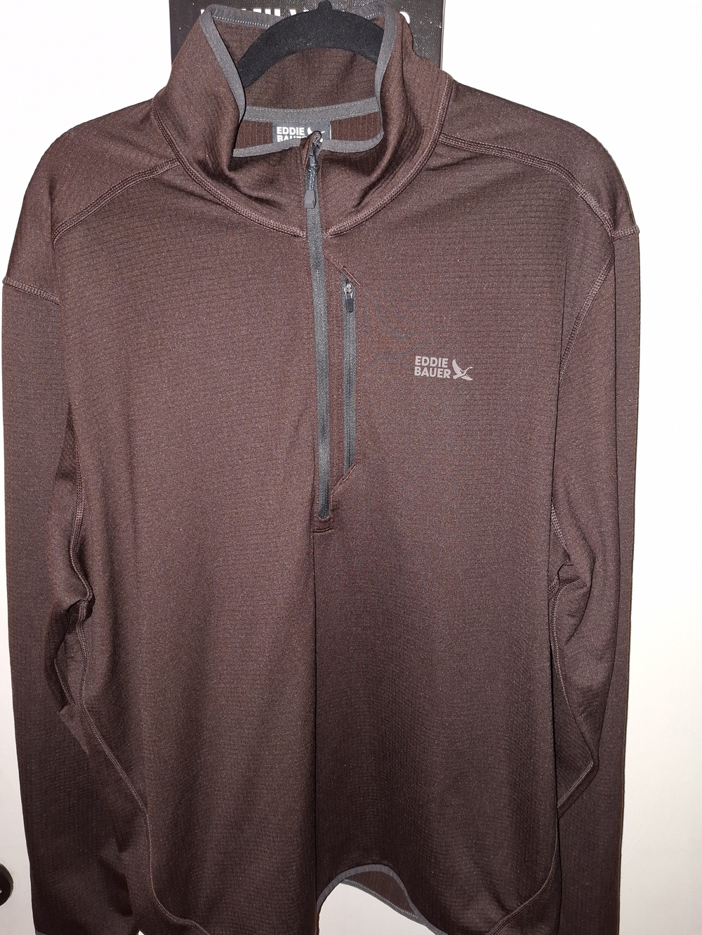 Eddie Bauer Men's Brown Quarter-Zip Pullover Jacket